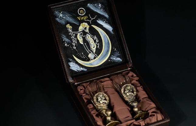 Набор лафитников для водки «Знаки Зодиака Дева» (2 шт.) в подарочном футляре c художественным оформлением 50 мл - фото №1