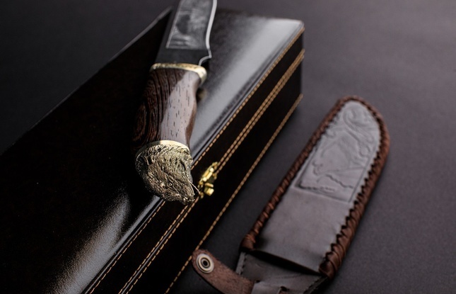 Подарочный туристический нож «Ферзь» сталь 65Х13 в футляре - фото №4