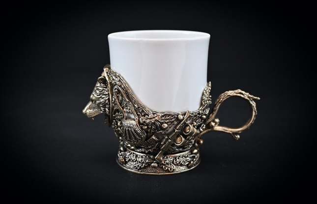 Набор чашек  для кофе "Трофейный" 2 шт. в подарочном футляре с художественным оформлением 200 мл - фото №6