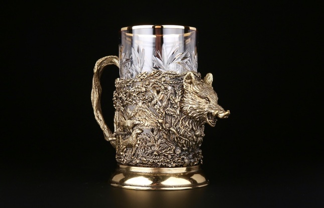 Подстаканник "Русский лес Кабан"250 мл - фото №1