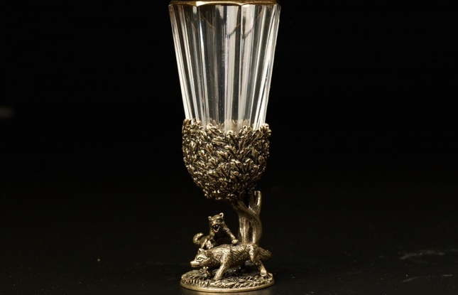 Набор лафитников «Русский Лес " 3 шт в подарочном футляре с художественным оформлением  50 мл - фото №5