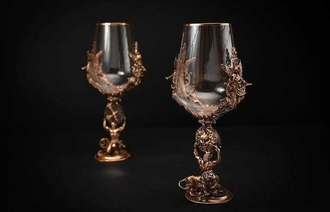 Бокал для вина "Гороскоп Лев"  2 шт.  в подарочном футляре с художественным оформлением  430 мл - фото №3