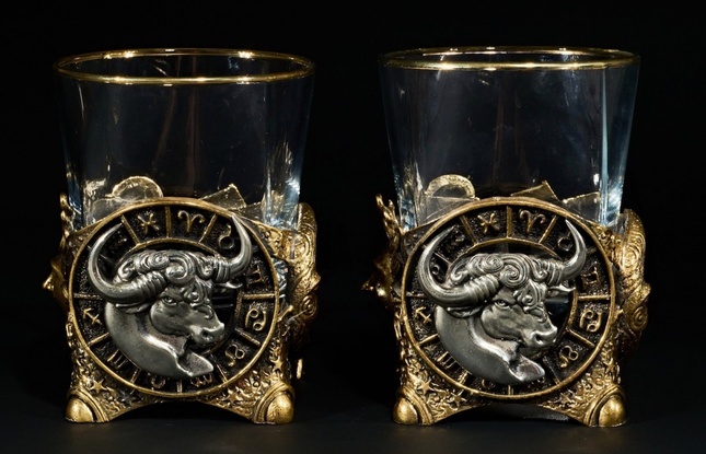 Стакан для виски Зодиак  "Телец" 2 шт.  в подарочном кейсе с художественным оформлением 310 мл - фото №4