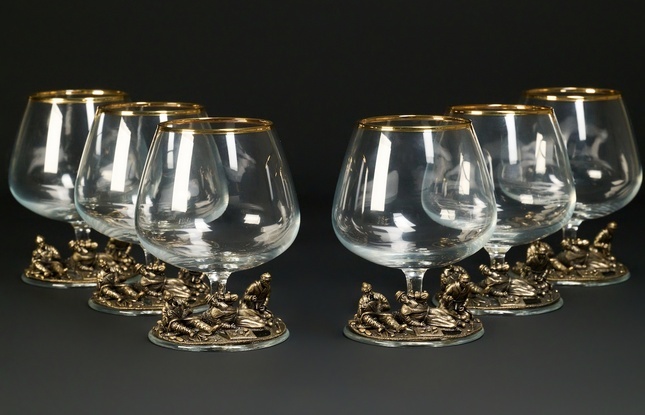 Бокал  для коньяка "Охотники на привале" эконом 430 мл - фото №4