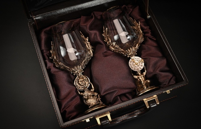 Бокал для вина "Гороскоп Рыбы"  2 шт.  в подарочном футляре с художественным оформлением  430 мл - фото №2