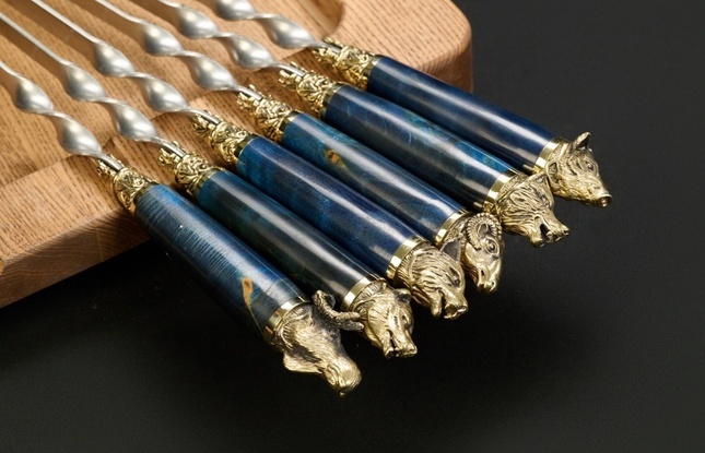 Набор шампуров в чехле "Кочевник 3 Звери Лесные Премиум" - фото №4