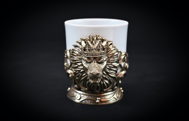 Чашка для кофе "Лев Vip" 1 шт. в подарочном футляре с художественным оформлением чер. 200 мл - фото №3