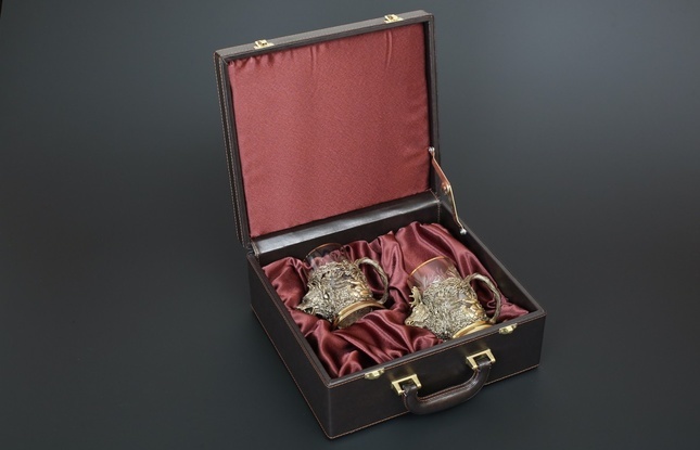 Набор подстаканников «Русский Лес»  2шт в подарочном футляре  250 мл - фото №6