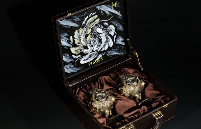 Бокал для коньяка Зодиак "Рыбы"  2 шт.  в подарочном футляре с художественным оформлением  430 мл - фото №1