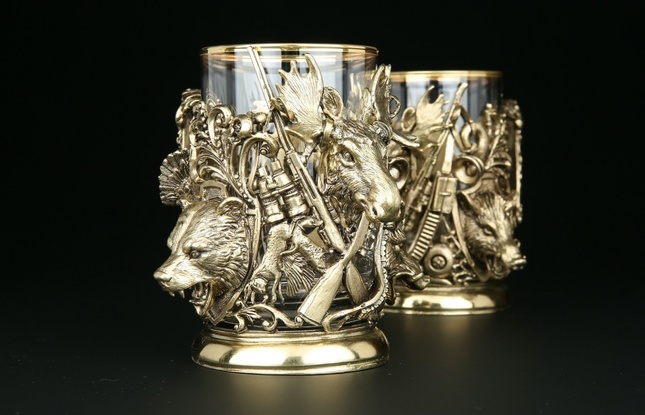 Набор подстаканников "Трофейный" 2шт в подарочном футляре 250 мл - фото №3