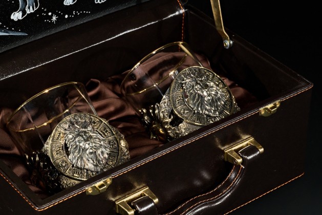 Стакан для виски Зодиак  "Лев" 2 шт в подарочном футляре 