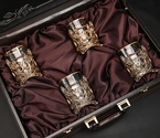 Подарочный набор стаканов для виски   Юбилейный 50  лет  4 шт. 310 мл в подарочном кейсе  с художественным оформлением - фото №3