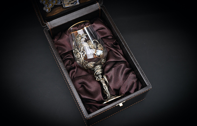 Бокал для вина «Флора» (1 шт.) в подарочном футляре с художественным оформлением 450 мл - фото №2