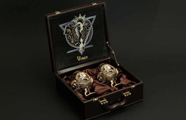 Бокал для коньяка Зодиак "Дева"  2 шт.  в подарочном футляре с художественным оформлением  430 мл - фото №1