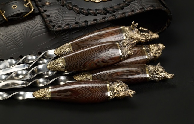 Набор шампуров в чехле "Кочевник 15 Звери большие" - фото №2