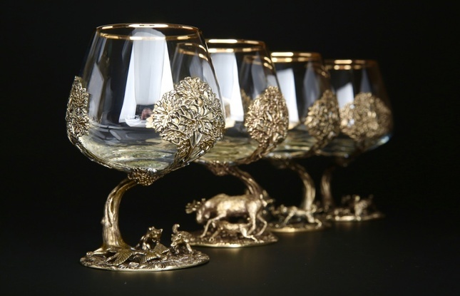 Бокал для коньяка "Охота" Медведь  430 мл - фото №4