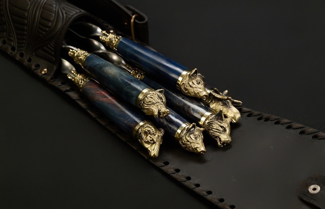 Набор шампуров в чехле "Кочевник 8 Премиум Звери лесные" - фото №3