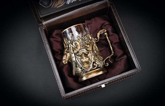 Подстаканник "Трофейный" 1 шт в подарочном футляре с художественным оформлением  250 мл - фото №2