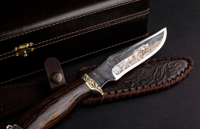 Подарочный нож «Клык» сталь 65Х13 в футляре - фото №2