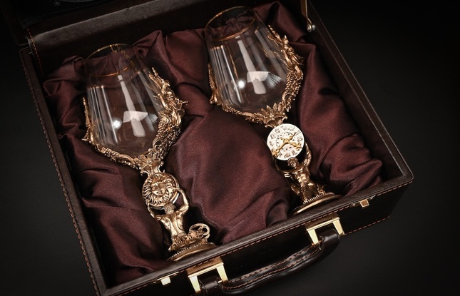 Бокал для вина "Гороскоп Рак"  2 шт.  в подарочном футляре с художественным оформлением  430 мл - фото №2