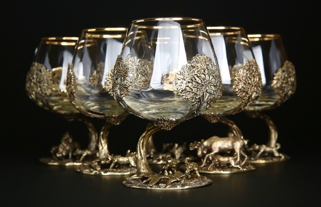 Бокал для коньяка "Охота" Медведь  430 мл - фото №5