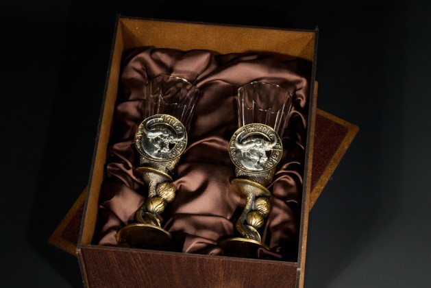 Набор лафитнков для водки Знаки зодиака «Телец» 2 шт в подарочной коробке