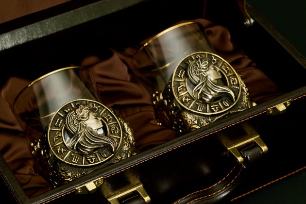 Стакан для виски Зодиак "Дева" 2 шт в подарочном футляре