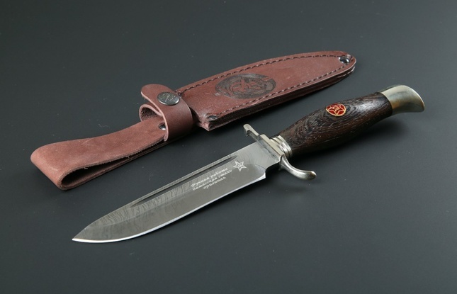 Финка НКВД Д2  дамасская сталь    в подарочной коробке - фото №3