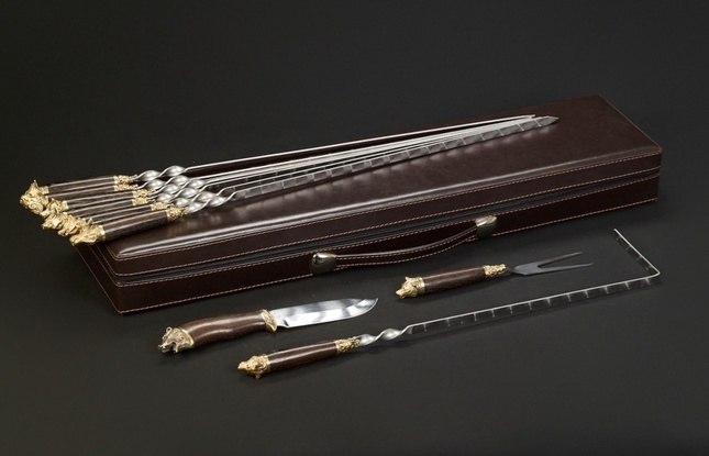 Набор шампуров в футляре «Скиф 7» Звери лесные - фото №7