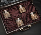 Подарочный набор стаканов для виски   Герб  4 шт. 310 мл в подарочном кейсе  с художественным оформлением - фото №2